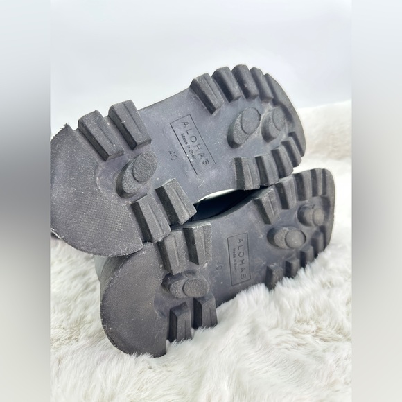 ALOHAS All Rounder chunky leather Boots Black Sz 9 Goth - Picture 15 of 16